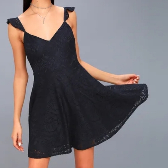 Lulu's Absolutely Adorable Open Back Lace Dress - Picture 1 of 5